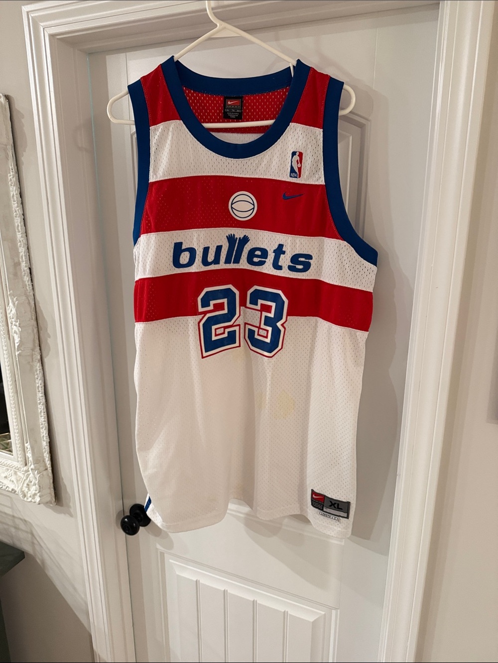 Michael Jordan NIKE Washington Bullets NBA White Basketball Jersey XL